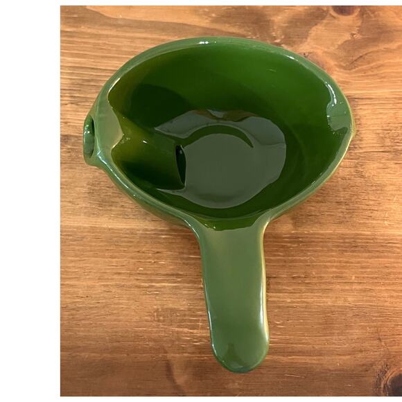 Vintage Cardinal China Green Gravy Separator Dual Spout Mid Century Pottery - Picture 5 of 9